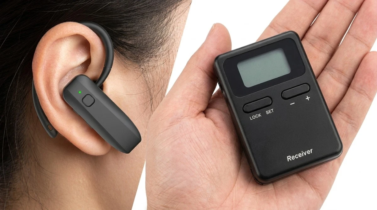 Close-up comparison of the L8 ear-hook receiver and the 008A standard receiver Close-up comparison of the L8 ear-hook receiver and the 008A standard receiver