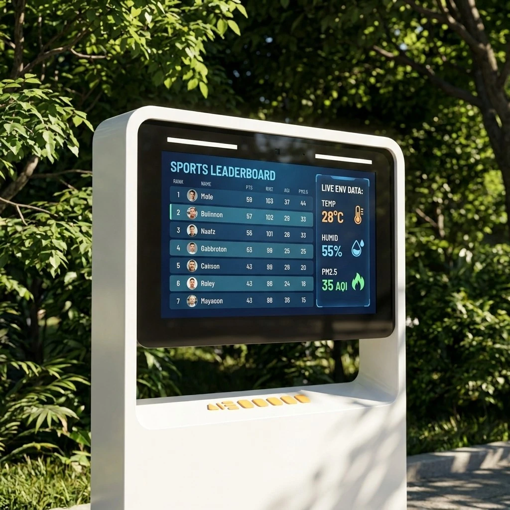 Yingmi outdoor smart trail screen with real-time data and leaderboard Yingmi outdoor smart trail screen with real-time data and leaderboard